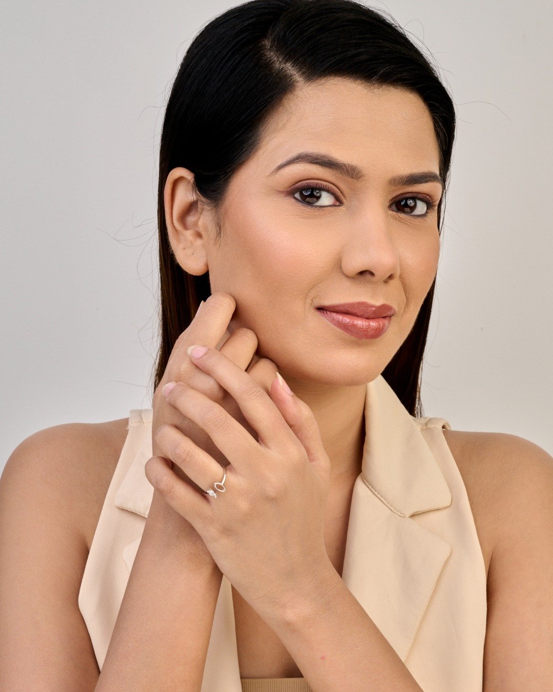 Dual Marquise Minimal Adjustable Ring – 925 Sterling Silver — view 3