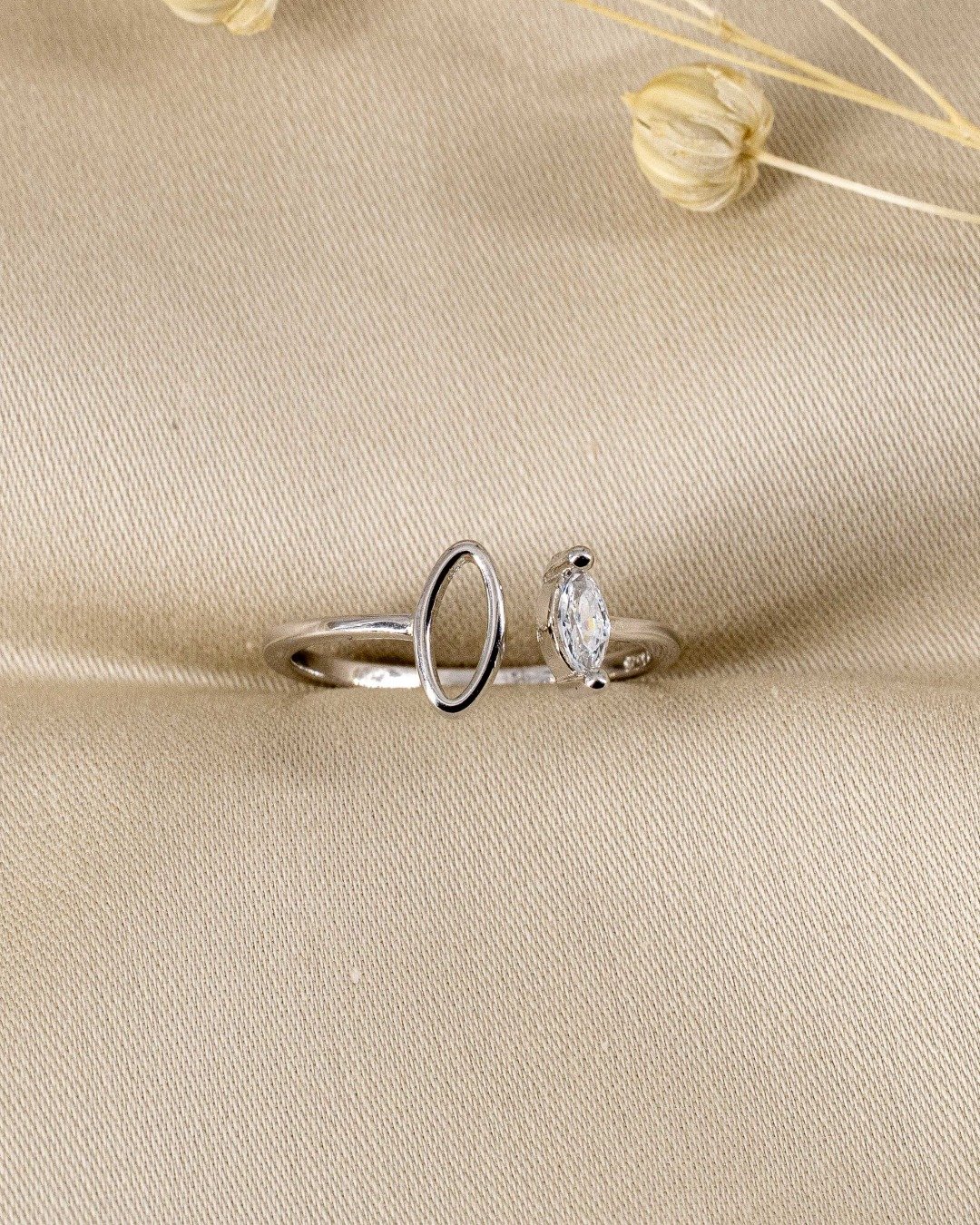 Dual Marquise Minimal Adjustable Ring – 925 Sterling Silver