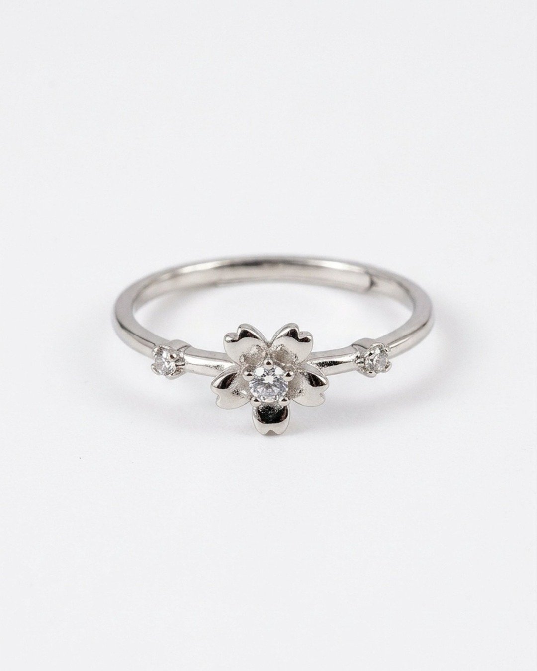 Petite Blossom Spark Adjustable Ring – 925 Sterling Silver — view 3