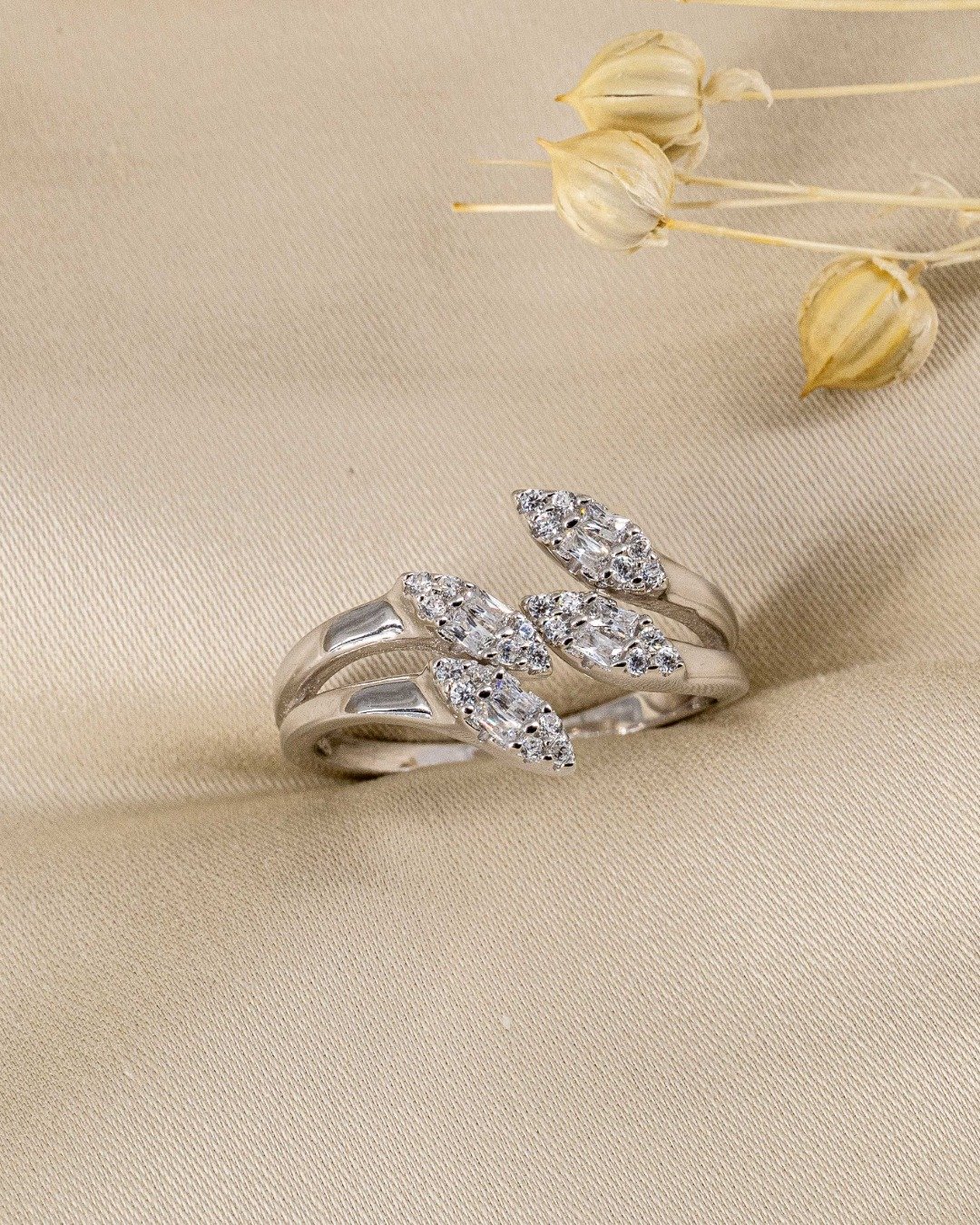 Luxe Marquise Cluster Adjustable Ring – 925 Sterling Silver