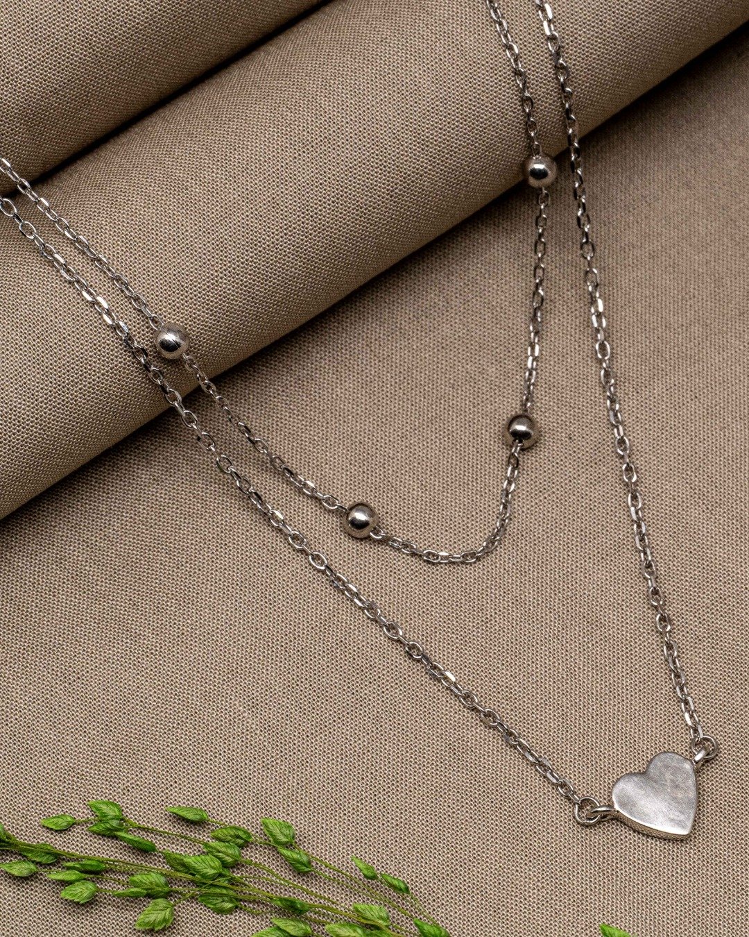 Minimal Heart Double Layer Necklace – 925 Sterling Silver