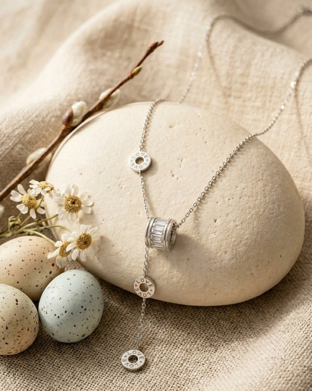 Roman Halo Drop Pendant Necklace Set – 925 Sterling Silver — view 5