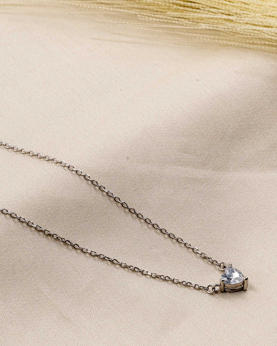 Classic Heart Solitaire Pendant Necklace Set – 925 Sterling Silver — view 4