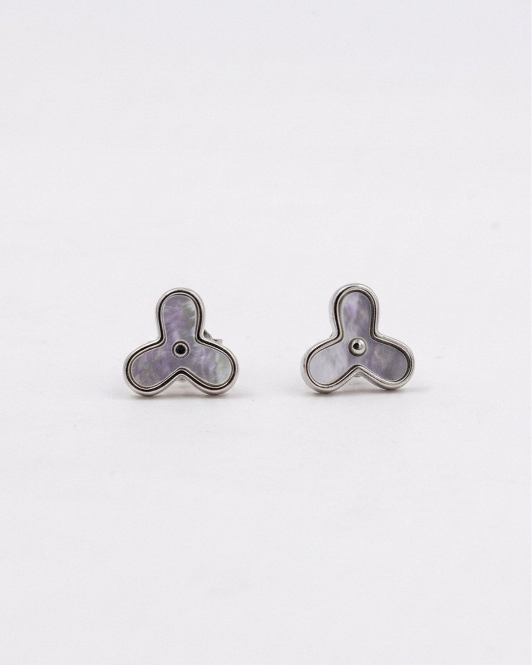 Clover Mother of Pearl Stud Earrings — view 5