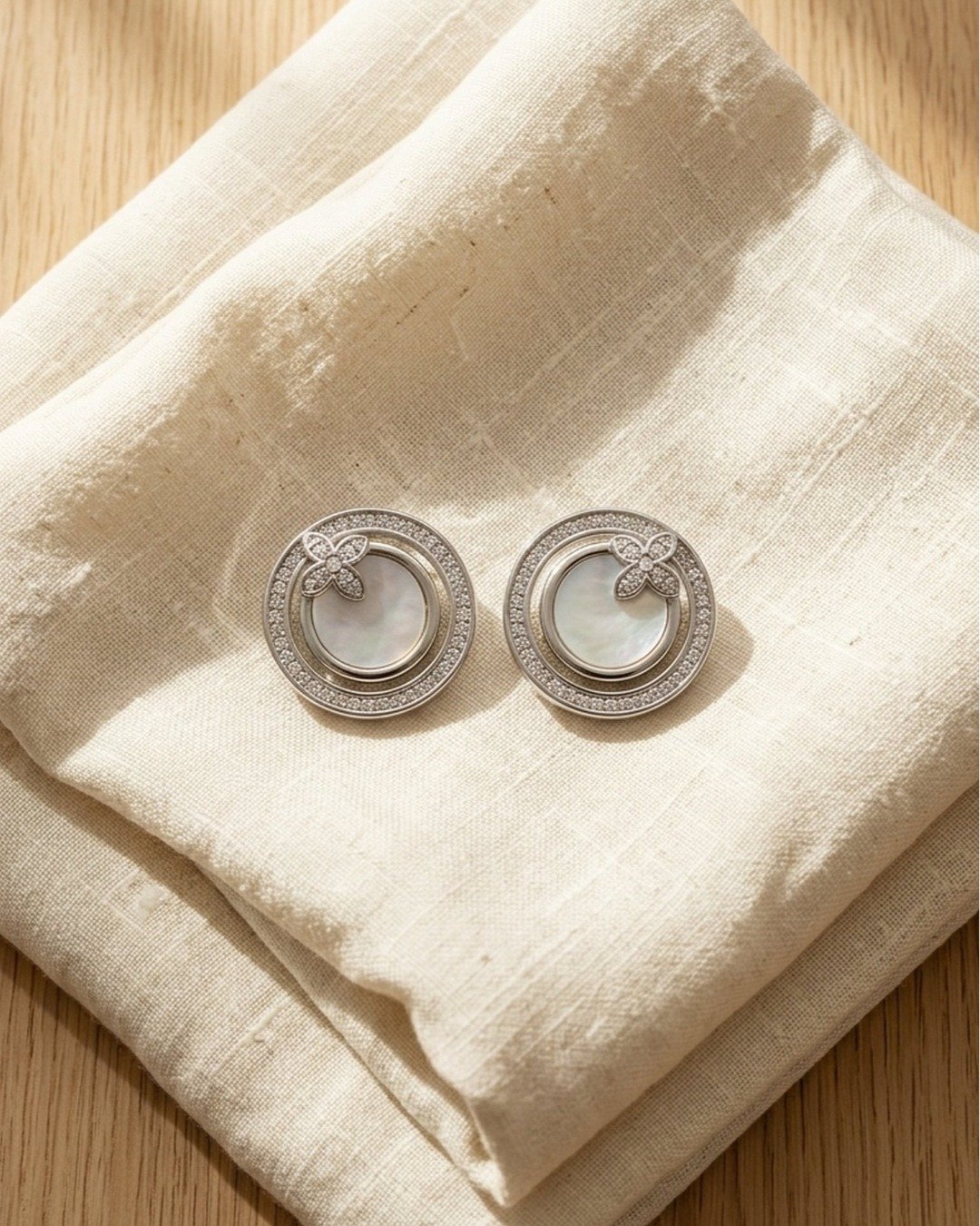 Celestial Pearl Butterfly Halo Hoops — view 5