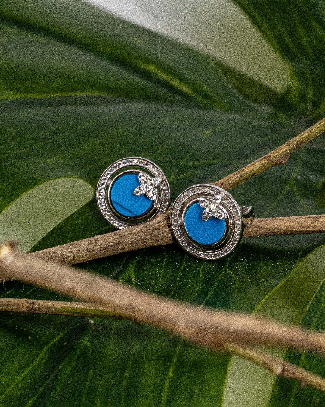 Ocean Butterfly Halo Silver Hoops — view 5