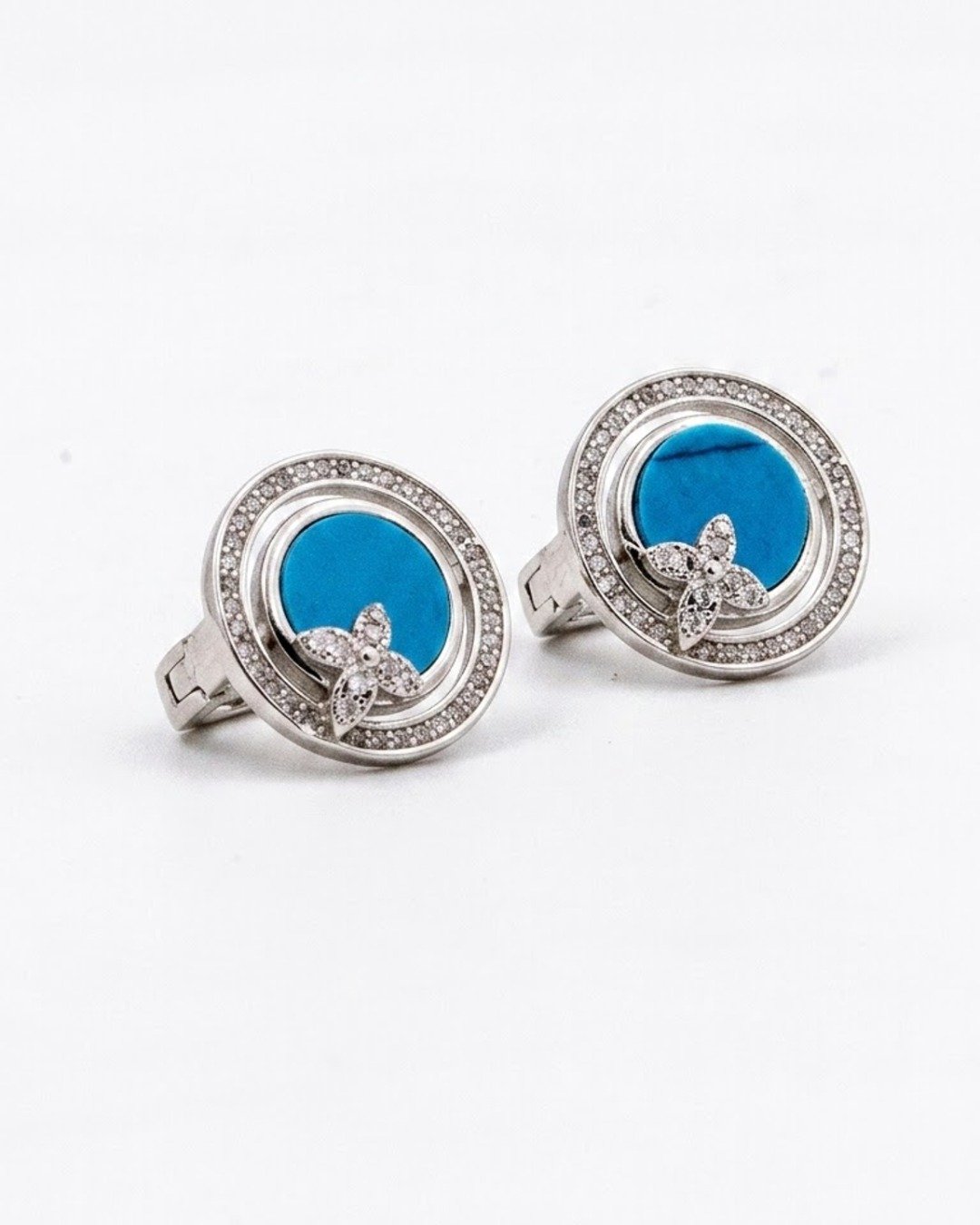 Ocean Butterfly Halo Silver Hoops