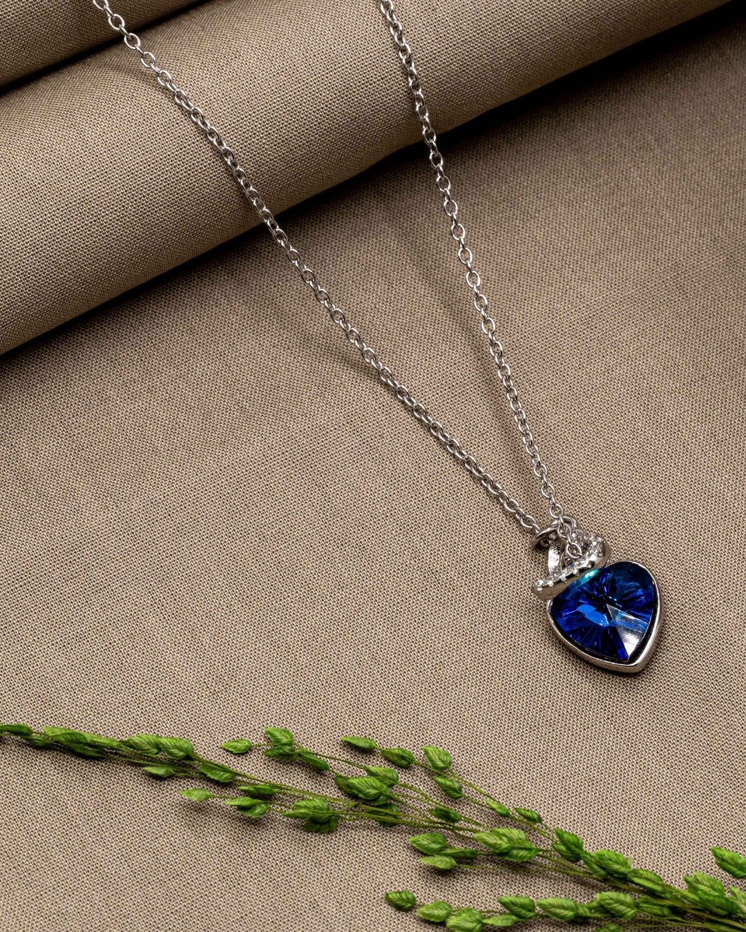 Ocean Heart Sparkle Pendant Necklace – 925 Sterling Silver