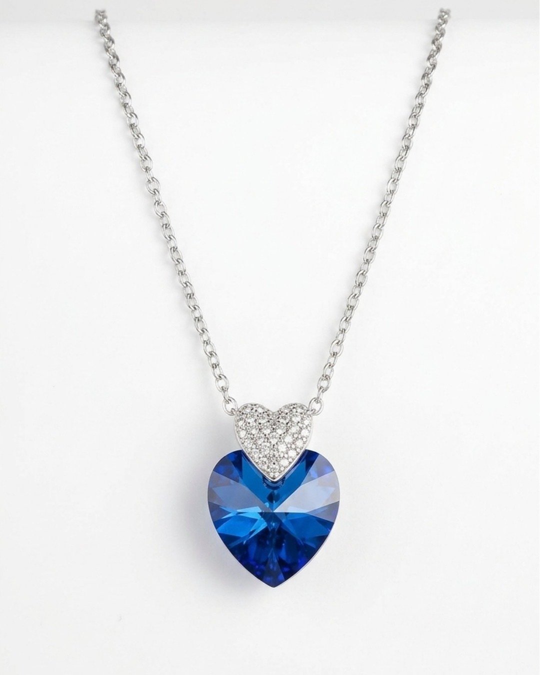 Twilight Radiance Heart Pendant Necklace Set – 925 Sterling Silver