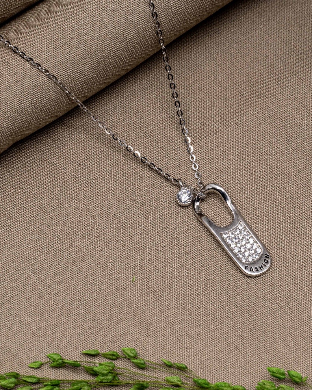 Minimal Spark Bar Charm Necklace – 925 Sterling Silver