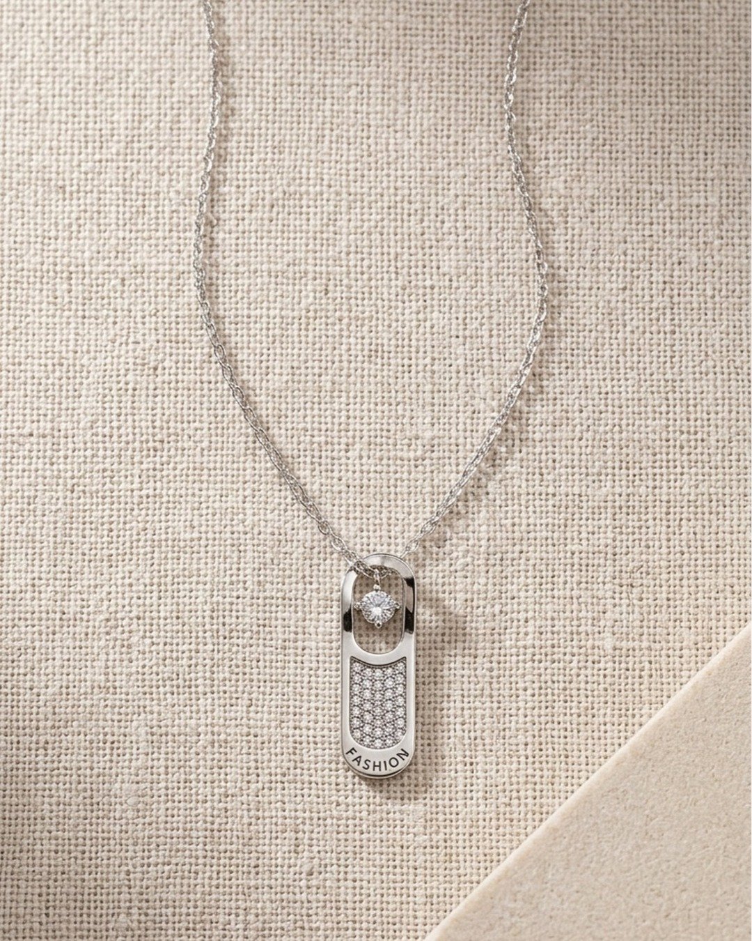 Minimal Spark Bar Charm Necklace – 925 Sterling Silver — view 5