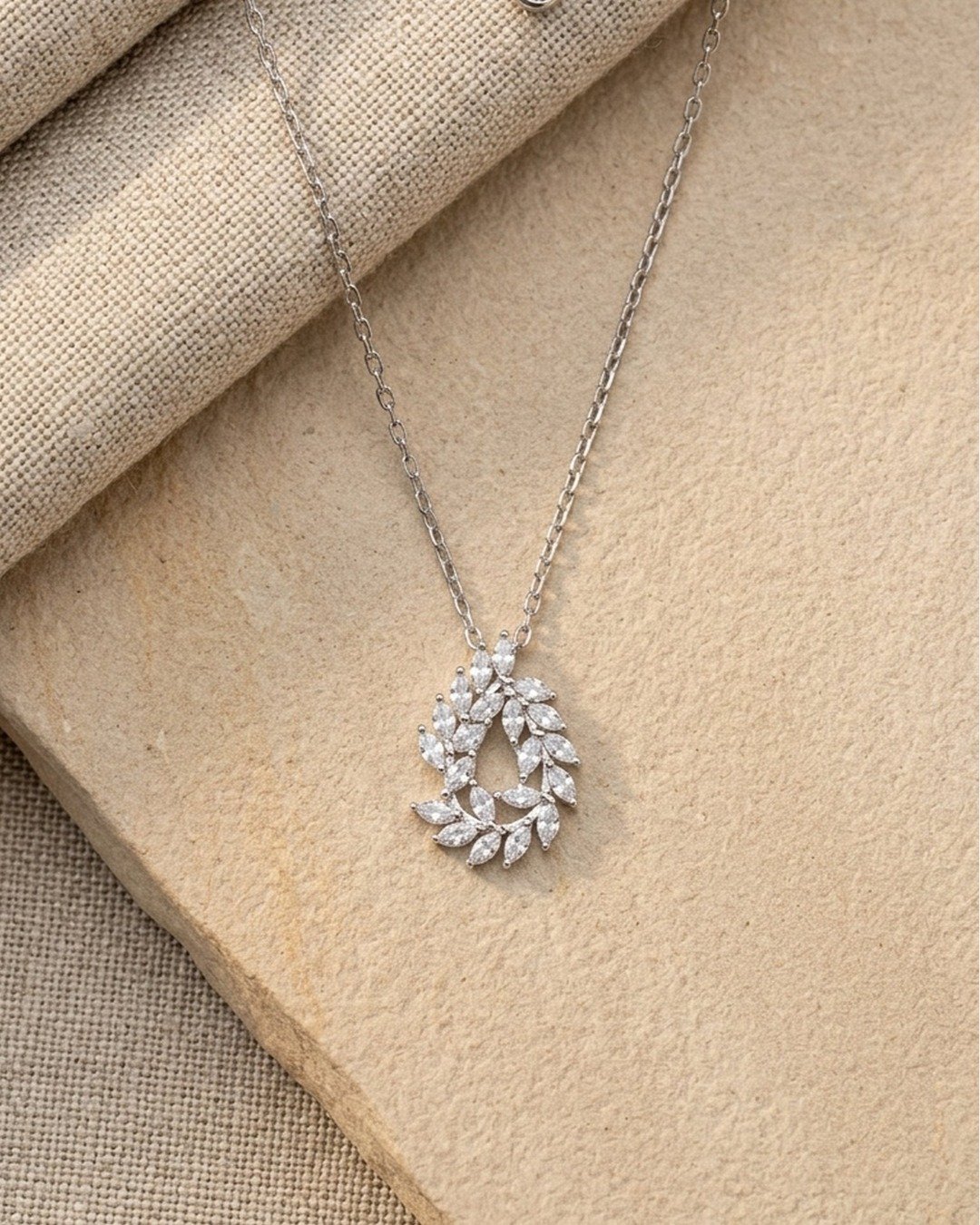 Laurel Grace Asymmetrical Necklace – 925 Sterling Silver — view 3