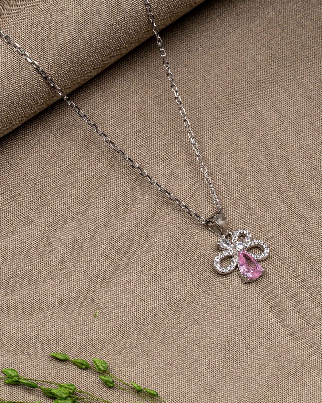 Blush Bloom Drop Necklace Set – 925 Sterling Silver