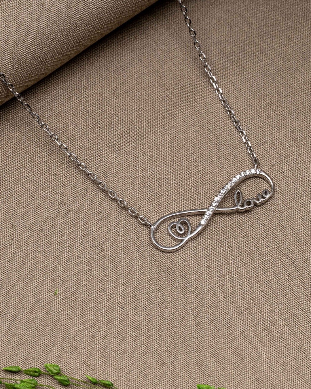 Infinity Love Script Pendant Necklace Set – 925 Sterling Silver