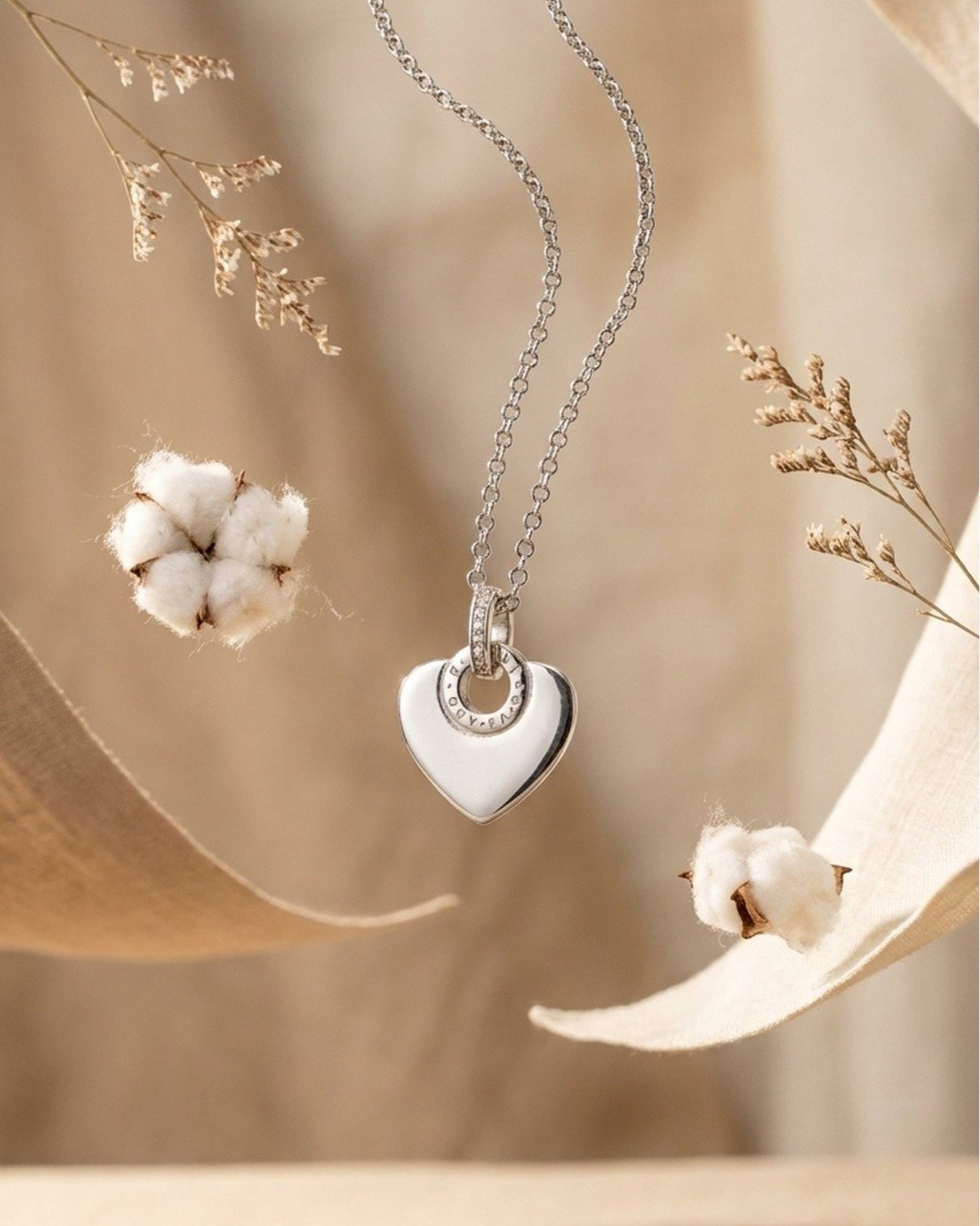 Classic Double Heart Halo Pendant Necklace Set – 925 Sterling Silver — view 5