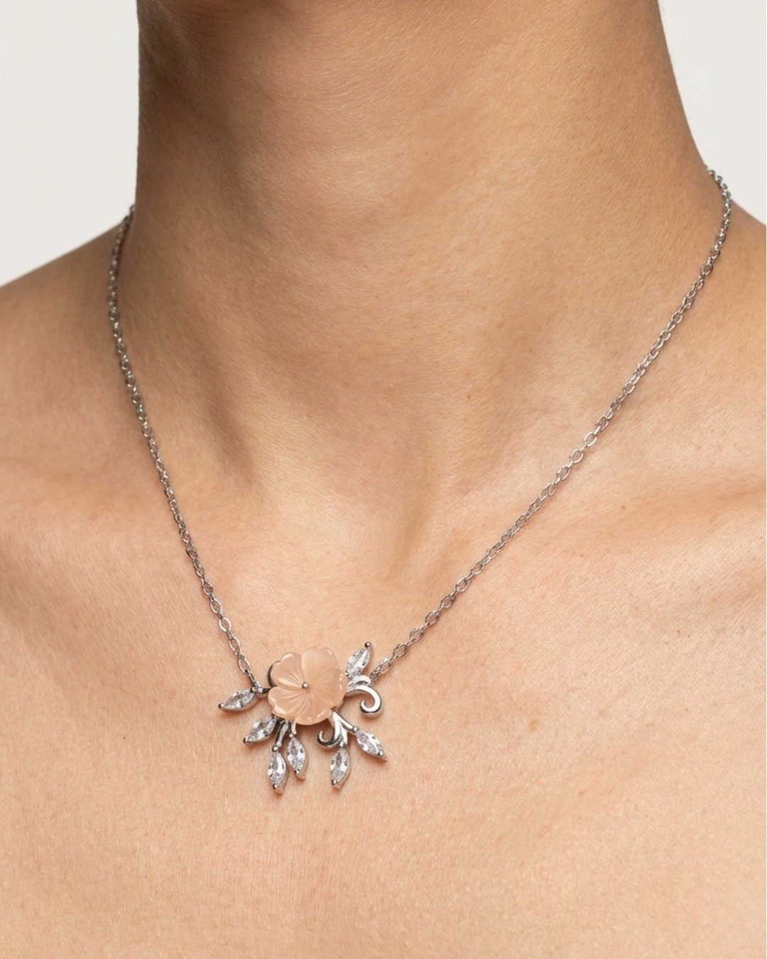 Blossom Dew Drop Necklace Set – 925 Sterling Silver — view 4