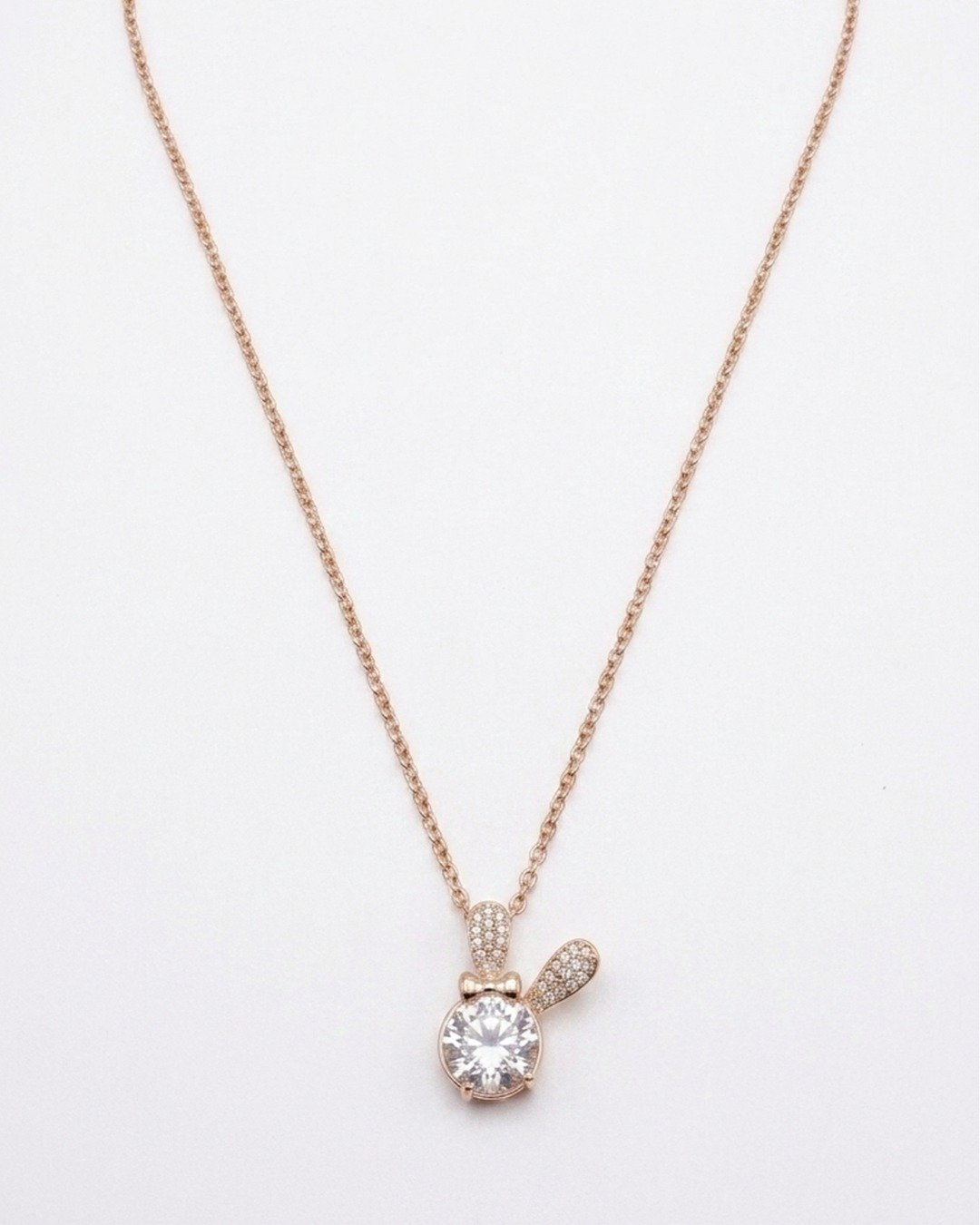 Rose Gold Sparkle Drop Pendant Necklace – 925 Sterling Silver — view 5