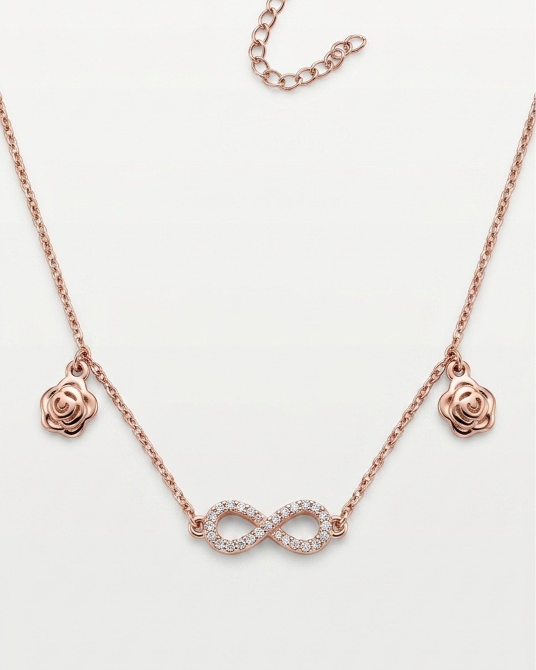 Infinity Rose Charm Necklace – 925 Sterling Silver — view 4